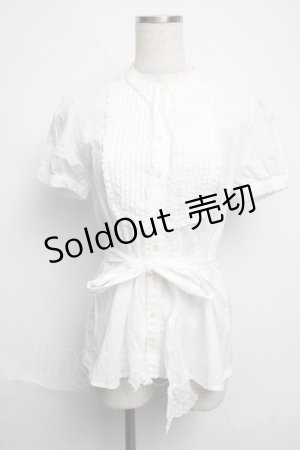 画像: Jane Marple / フリル半袖ブラウス  白 S-25-06-12-015-JM-BL-HR-ZS