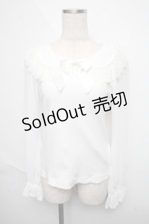 画像: BABY,THE STARS SHINE BRIGHT / シフォン衿のうさみみプルオーバー  白 S-25-06-12-018-BA-TO-AS-ZS