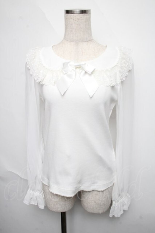画像1: BABY,THE STARS SHINE BRIGHT / シフォン衿のうさみみプルオーバー  白 S-25-06-12-018-BA-TO-AS-ZS (1)