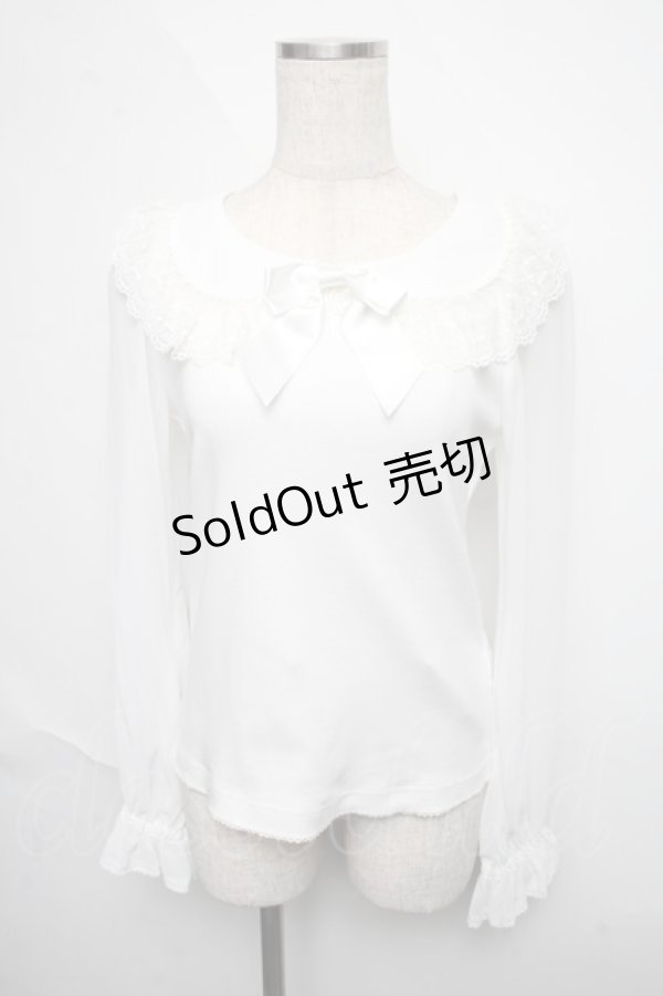 画像1: BABY,THE STARS SHINE BRIGHT / シフォン衿のうさみみプルオーバー  白 S-25-06-12-018-BA-TO-AS-ZS (1)