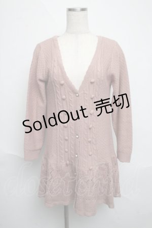 画像: axes femme / ニットロングカーディガン  ピンク S-25-06-12-024-AX-TO-HR-ZI
