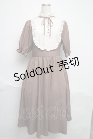 画像: m petit by misako / ナシジムジキリカエワンピース  ブラウン S-25-06-12-033-LO-OP-HR-ZS