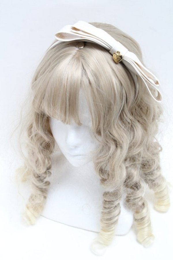 画像1: Angelic Pretty / Doll’s Ribbon Heartカチューシャ  アイボリー S-25-06-17-001-AP-AC-HR-ZS (1)
