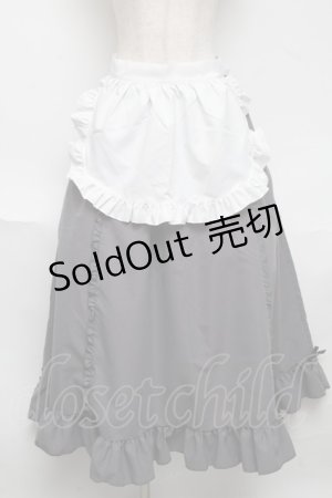 画像: Cherirulu Chocola / 2セット Aラインフリルスカート＆エプロン 4L グレー S-25-06-17-054-LO-SK-HR-ZS