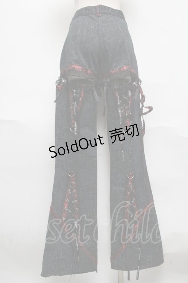 画像5: MAD / プラップ付きパンツ  黒ｘ赤 S-25-06-17-055-PU-PA-AS-ZS (5)