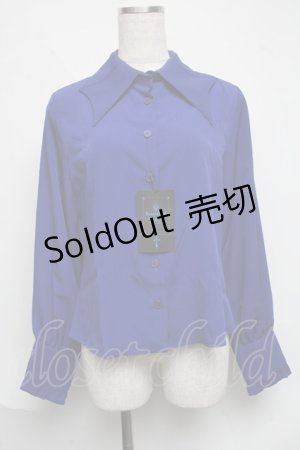 画像: Moi-meme-Moitie / 蝙蝠カラーブラウス  青 S-25-06-17-025-MO-BL-HR-ZS