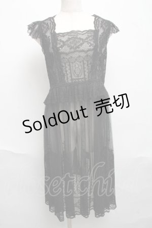 画像: Moi-meme-Moitie / moi meme moitie baroqueChurch & Roses 〜透き徹る秘めやかに交錯する薔薇園の聖壇〜レースダブリエ  黒 S-25-06-17-032-MO-OP-HR-ZS