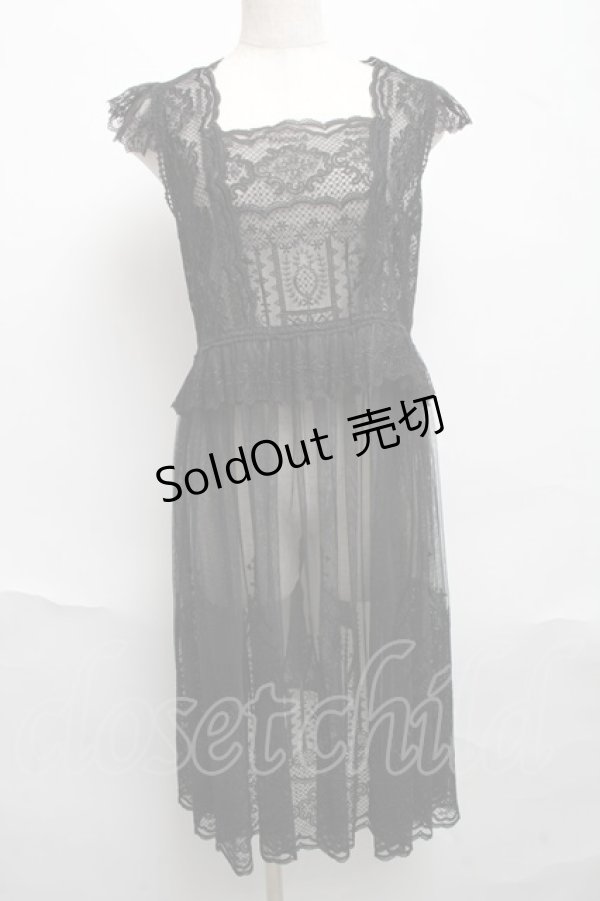 画像1: Moi-meme-Moitie / moi meme moitie baroqueChurch & Roses 〜透き徹る秘めやかに交錯する薔薇園の聖壇〜レースダブリエ  黒 S-25-06-17-032-MO-OP-HR-ZS (1)