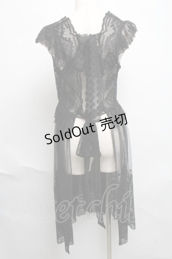 画像2: Moi-meme-Moitie / moi meme moitie baroqueChurch & Roses 〜透き徹る秘めやかに交錯する薔薇園の聖壇〜レースダブリエ  黒 S-25-06-17-032-MO-OP-HR-ZS (2)