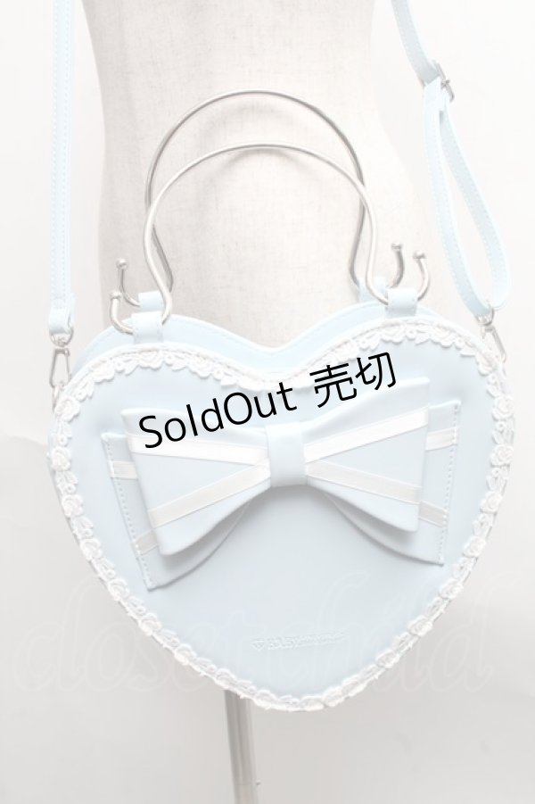 画像1: BABY,THE STARS SHINE BRIGHT / リボンハートBAG  サックス S-25-06-19-006-BA-BG-AS-ZS (1)