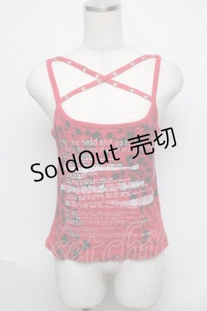 画像: h.ANARCHY / スカルプリントキャミソール  赤 S-25-06-19-1001-HN-TO-HR-ZS