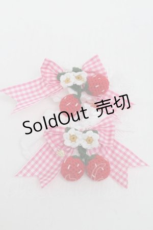 画像: BABY,THE STARS SHINE BRIGHT / ゆらゆらいちごのHappy Berry Presentギンガムお袖とめ  ピンク S-25-06-19-1050-BA-ZA-HR-ZS