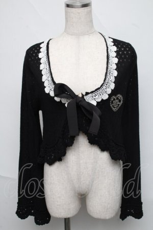 画像: BABY,THE STARS SHINE BRIGHT / ローズレース姫袖ボレロ  黒ｘ白 S-25-06-19-1007-BA-TO-HR-ZS