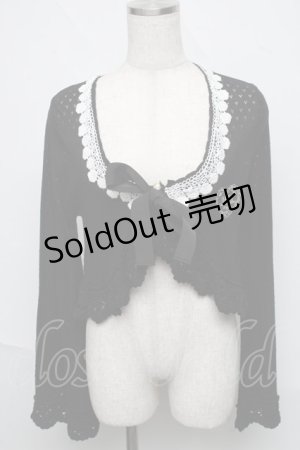 画像: BABY,THE STARS SHINE BRIGHT / ローズレース姫袖ボレロ  黒ｘ白 S-25-06-19-1007-BA-TO-HR-ZS