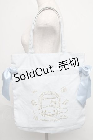画像: Maison de FLEUR / シナモロールトートバッグ  サックス S-25-06-19-1065-LO-BG-HR-ZS