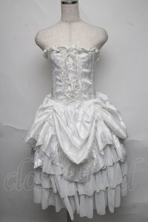 画像: ATELIER PIERROT / バッスルコルセットドレス  白 S-25-06-19-1009-EL-SK-HR-ZS