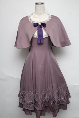 画像: Amavel / Pretty Flowerケープワンピース  ラベンダー S-25-06-19-1013-CA-OP-AS-ZS
