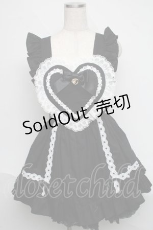 画像: BABY,THE STARS SHINE BRIGHT / ハートエプロン  黒ｘ白 S-25-06-19-1021-BA-TO-HR-ZS