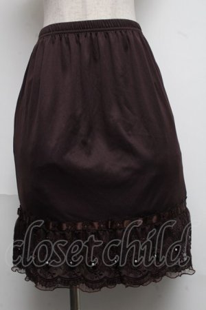 画像: axes femme / レース重ねペチスカート  ブラウン S-25-06-19-1024-AX-SK-AS-ZS