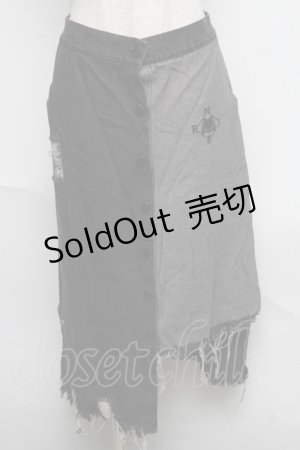 画像: NieR Clothing / デニム変形スカート  グレー S-25-06-19-1025-PU-SK-HR-ZS