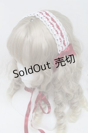 画像: BABY,THE STARS SHINE BRIGHT / お花レースの小さなリボンヘッドドレス  エンジｘ白 S-25-06-19-1039-BA-AC-HR-ZS