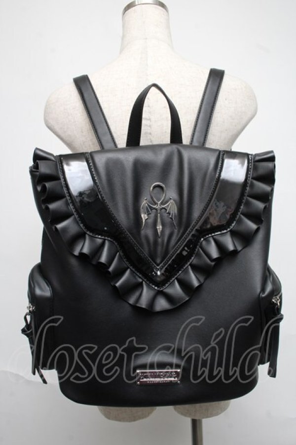 画像1: KILLSTAR / フリルリュック  黒 S-25-06-19-012-PU-BG-AS-ZS (1)