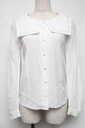 画像: E hyphen world gallery / セーラーブラウス  白 S-25-06-19-013-LO-BL-AS-ZS