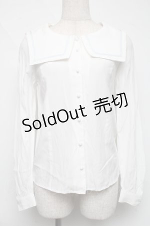 画像: E hyphen world gallery / セーラーブラウス  白 S-25-06-19-013-LO-BL-AS-ZS