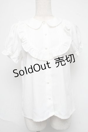 画像: Ank Rouge / ヨークフリルブラウス  白 S-25-06-19-014-CA-BL-AS-ZS