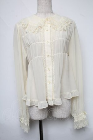 画像: BABY,THE STARS SHINE BRIGHT / リボンリボンシフォンベビードールブラウス  イエロー S-25-06-19-019-BA-BL-AS-ZS