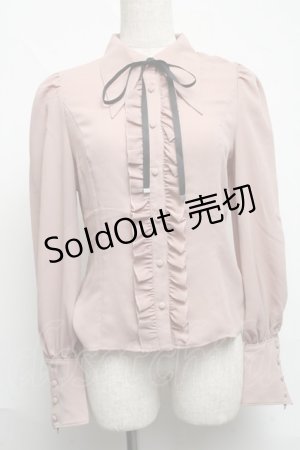 画像: EATME / ラッフルシャツカラーブラウス  ベージュ S-25-06-19-024-LO-BL-AS-ZS