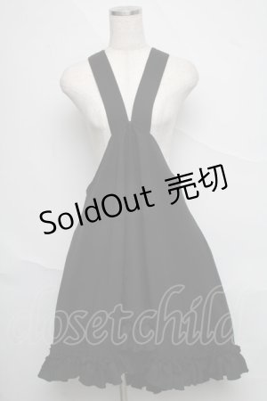 画像: Na+H / 後ろ下がりジャンパースカート  黒 S-25-06-20-053-PU-PA-HR-ZS