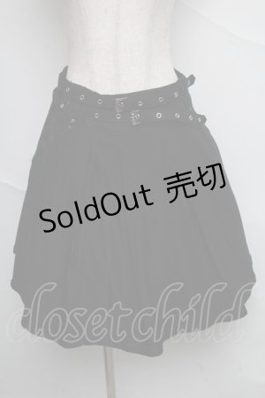 画像: Ozz oneste / ウエスト2連ベルトフレアスカート  黒 S-25-06-20-058-OO-SK-HR-ZS