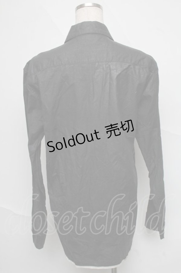 画像2: h.NAOTO / プリントコーティングシャツ  黒 S-25-06-20-019-HN-TS-HR-ZS (2)