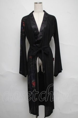 画像: Ozz oneste / 着物風ロングカーディガン  黒 S-25-06-20-023-OO-TO-SZ-ZS