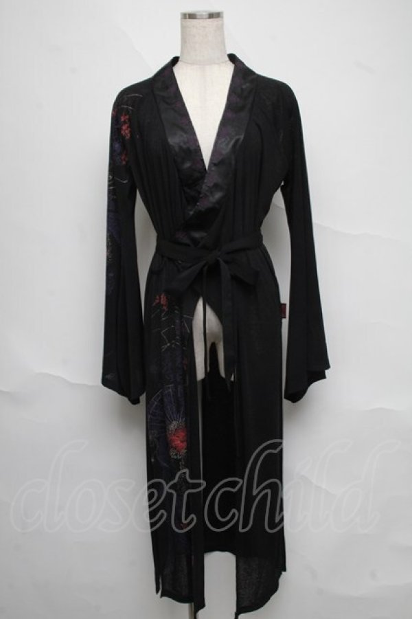 画像1: Ozz oneste / 着物風ロングカーディガン  黒 S-25-06-20-023-OO-TO-SZ-ZS (1)