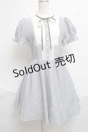 画像: Secret Honey / ストライプワンピース  グレーｘ白 S-25-06-21-043-CA-SK-AS-ZS