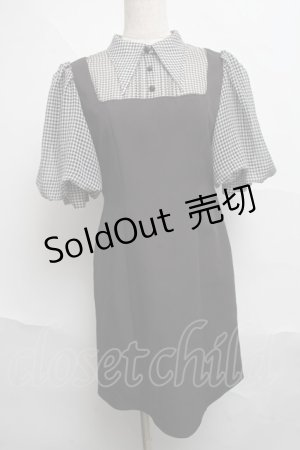 画像: EATME / パフスリーブレイヤードワンピース  黒ｘ白 S-25-06-21-045-LO-OP-AS-ZS
