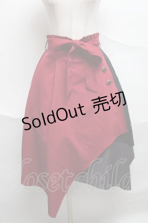 画像: axes femme POETIQUE / 連ボタンイレヘムスカート  赤 S-25-06-21-055-AX-SK-HR-ZS
