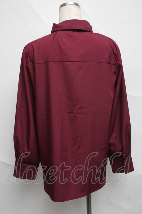 画像2: axes femme / タイ付ロングシャツ  ボルドー S-25-06-21-022-AX-BL-HR-ZS (2)