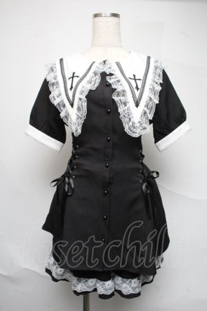 画像: MA*RS / スピンドル付きクロス刺繍セットアップ  黒 S-25-06-22-046-EL-SK-HR-ZS