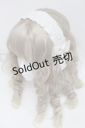 画像: m petit by misako / レースリボンカチューシャ  白 S-25-06-22-006-LO-AC-AS-ZS