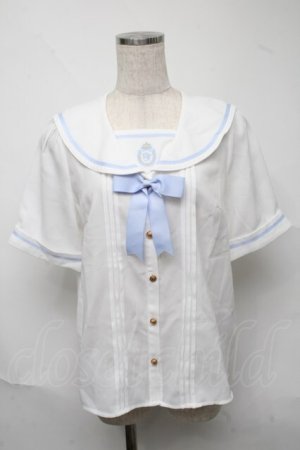 画像: Amavel / Future Marine　セーラーブラウス  サックスｘ白 S-25-06-22-014-CA-BL-HR-ZS