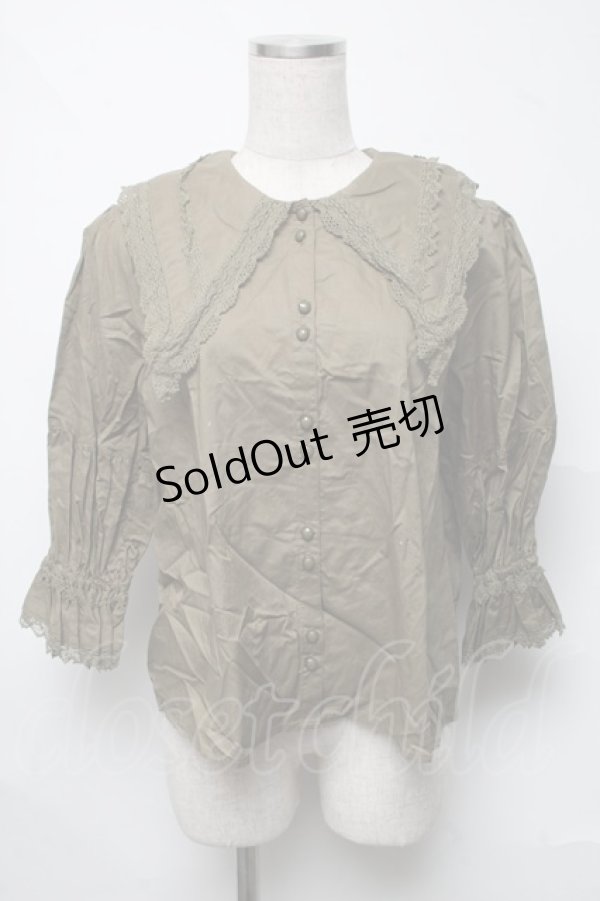 画像1: Perla nell' ostrica / コットンパフブラウス  カーキ S-25-06-22-023-EL-BL-AS-ZT051 (1)