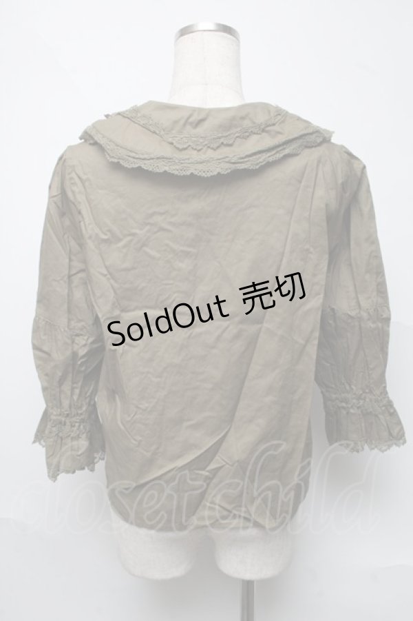 画像2: Perla nell' ostrica / コットンパフブラウス  カーキ S-25-06-22-023-EL-BL-AS-ZT051 (2)