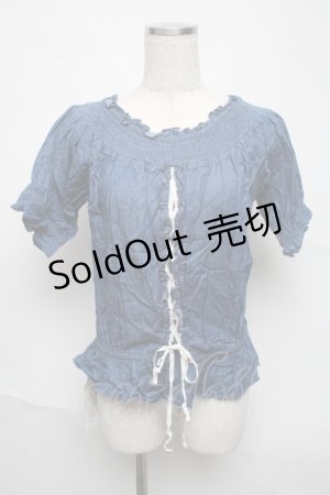 画像: axes femme / デニムオフショルトップス  紺 S-25-06-22-025-AX-TO-ET-ZI
