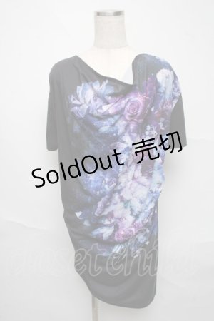 画像: CIVARIZE / モードドレープフラワーTシャツ  黒 S-25-06-22-029-GO-TS-AS-ZS
