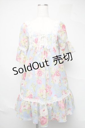 画像: LIZ LISA / 花柄シフォンチュニック  ブルー S-25-06-22-040-LO-TO-AS-ZS