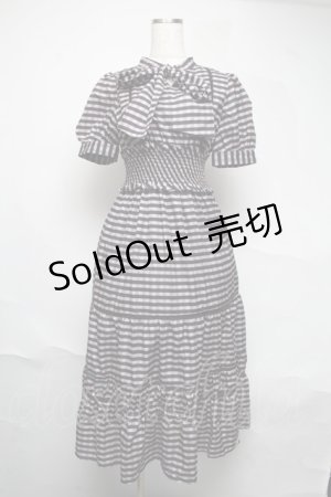 画像: evelyn / チェックワンピース  ベージュｘ黒 S-25-06-22-044-LO-OP-AS-ZS