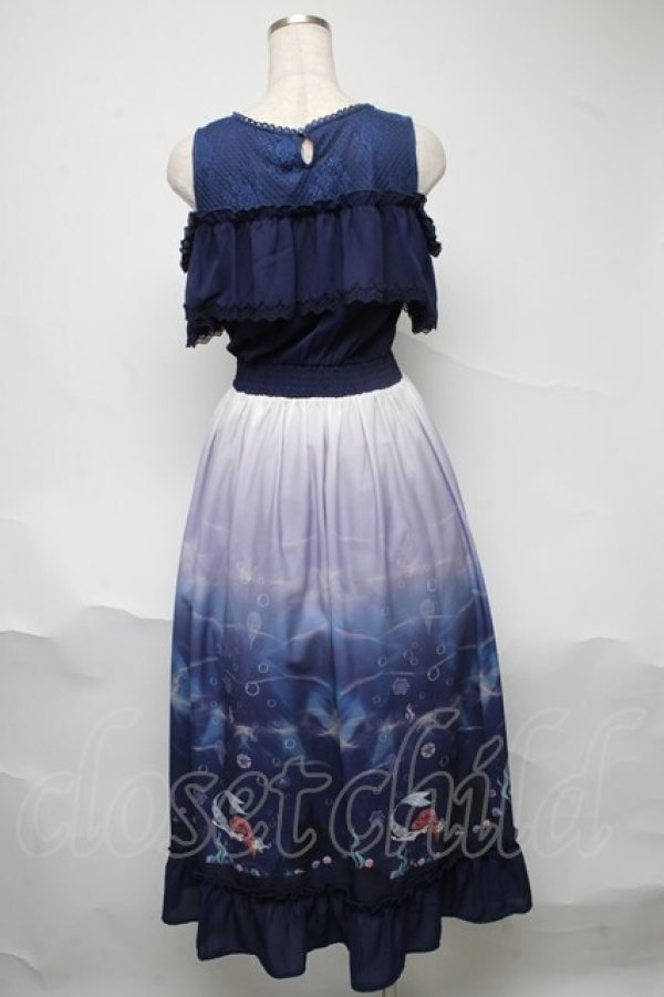 画像2: axes femme POETIQUE / リトル・マーメイド ワンピース  紺 S-25-06-23-053-AX-OP-AS-ZS (2)